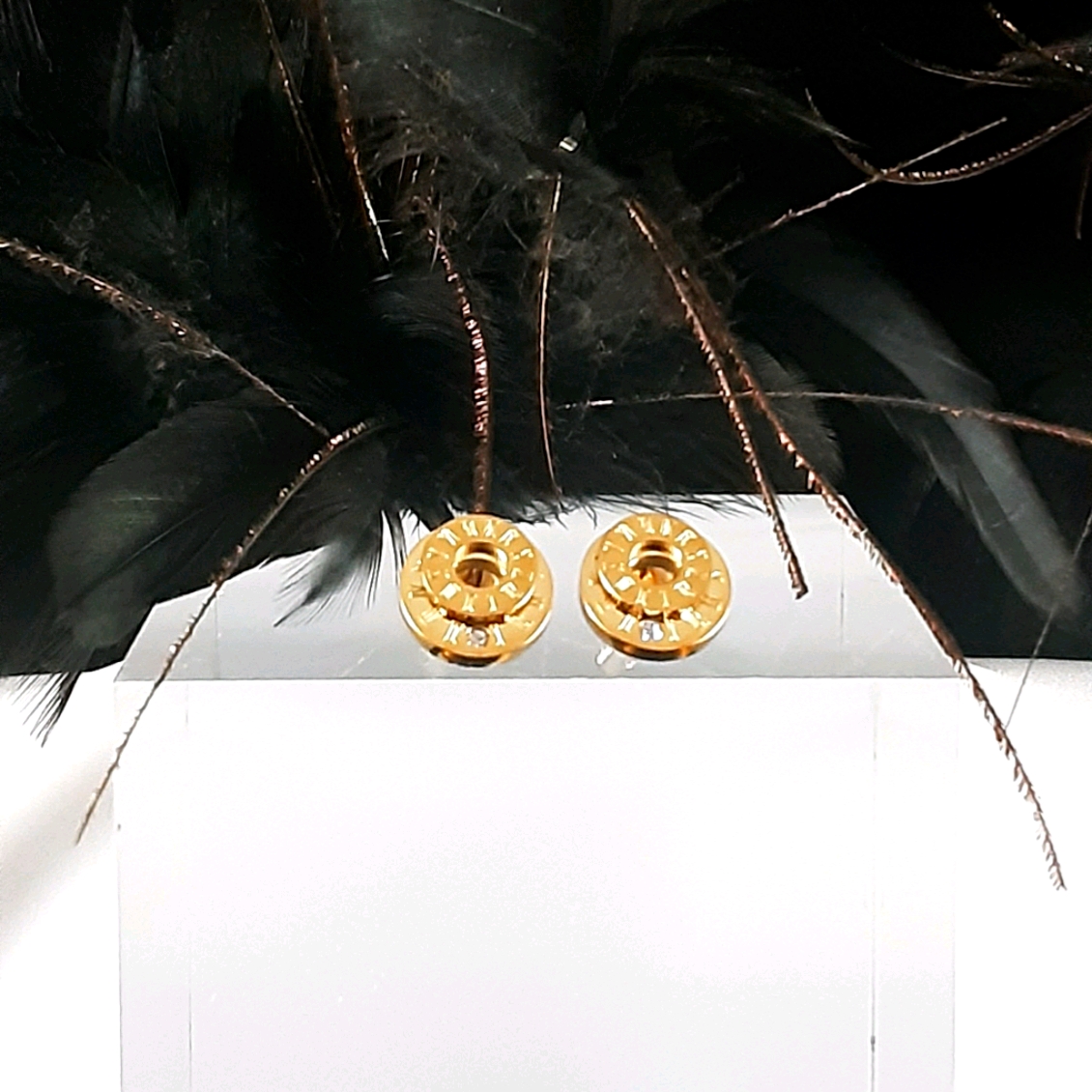 Gold Roman Numeral Stud Earrings